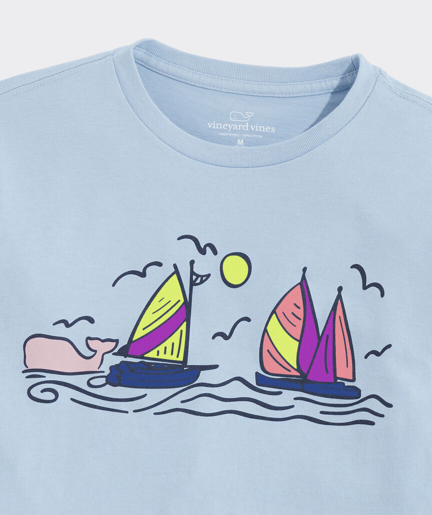 Boys' Sailing Scene Color Change Short-Sleeve Tee