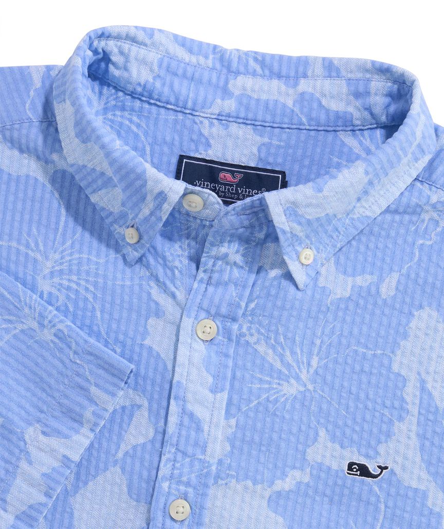 OUTLET Seersucker Short-Sleeve Brandon Floral Shirt