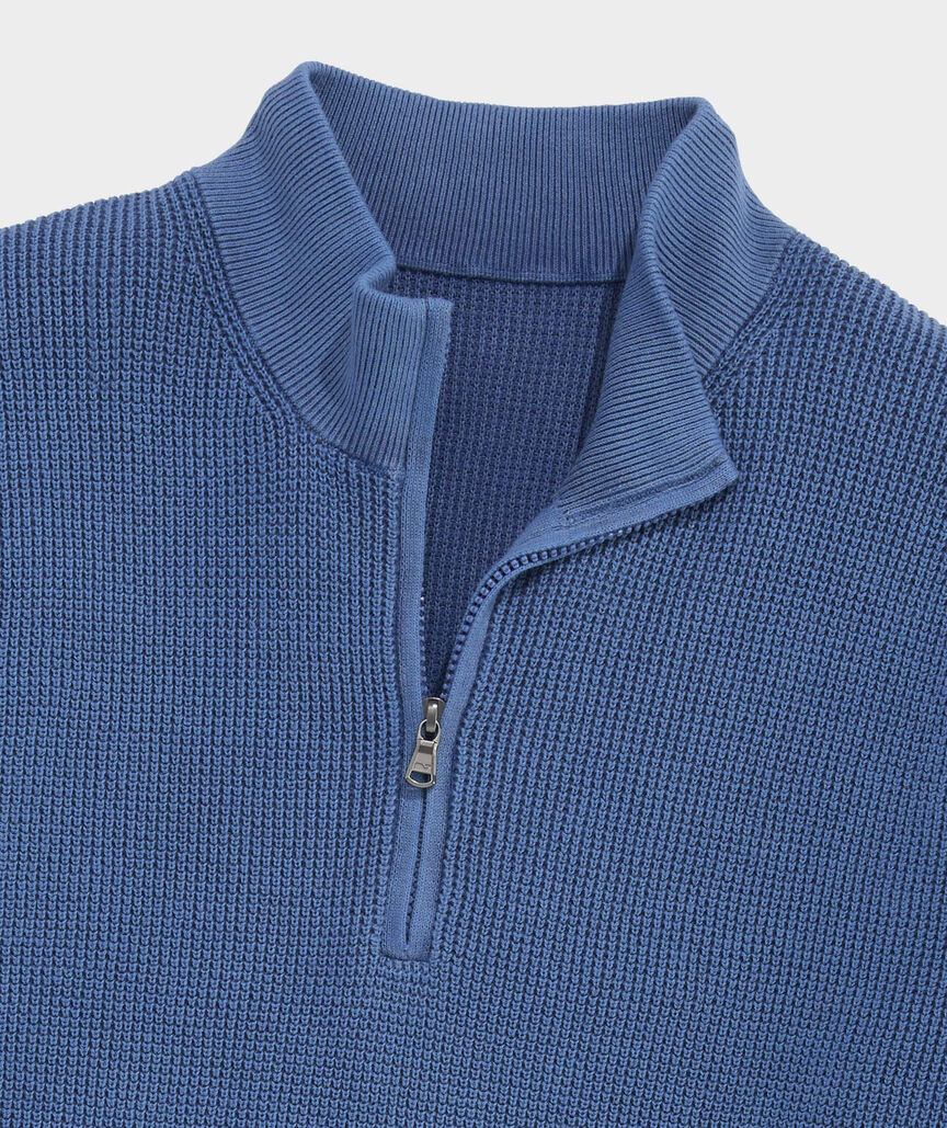 Garment-Dyed Beach Waffle Quarter-Zip