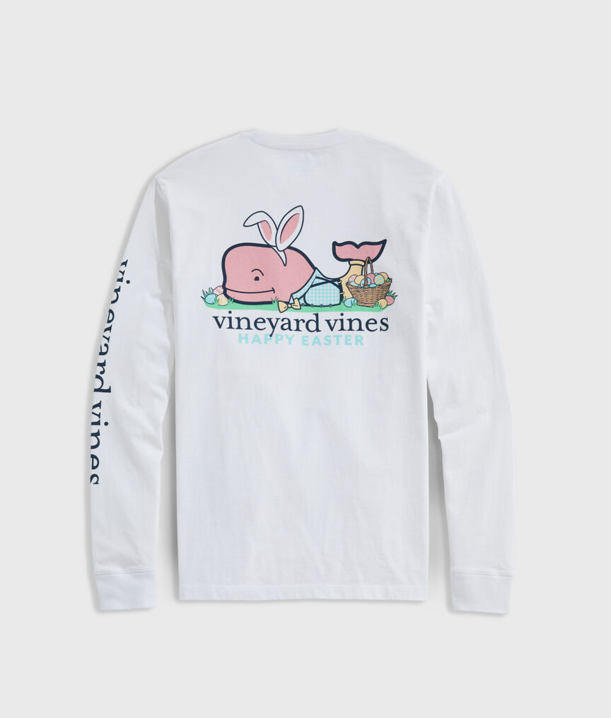 Dapper Easter Whale Long-Sleeve Pocket Tee