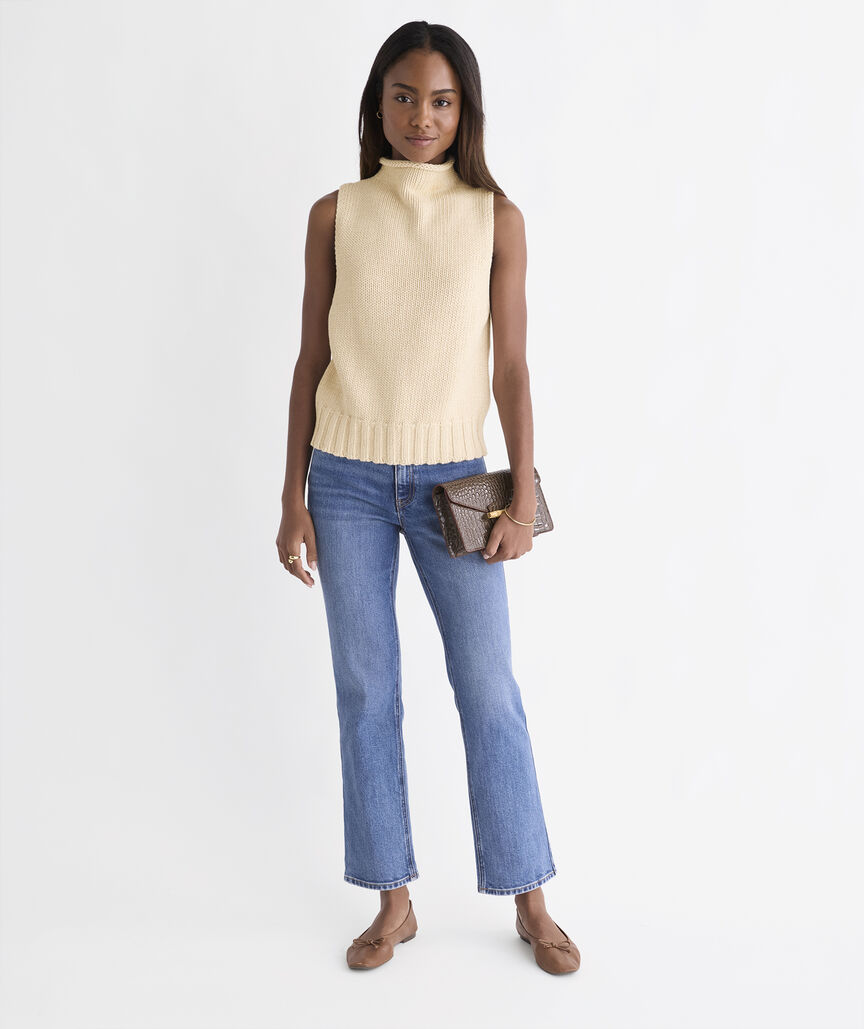 Katie Cotton Mockneck Sweater Tank