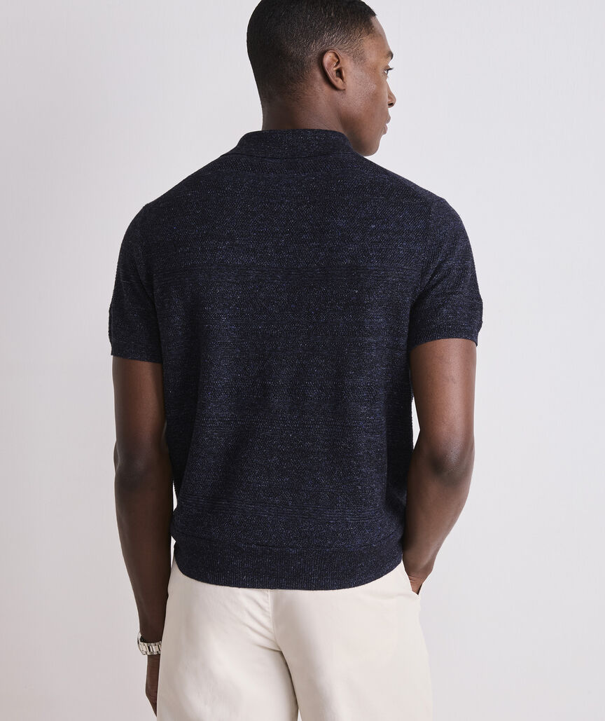 Linen Blend Sweater Polo