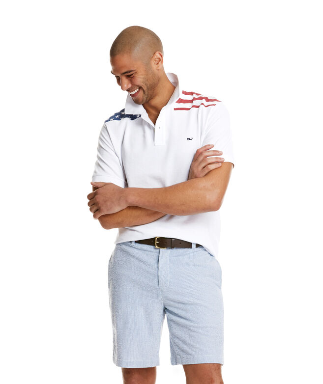 Classic-Fit American Flag Shep Polo