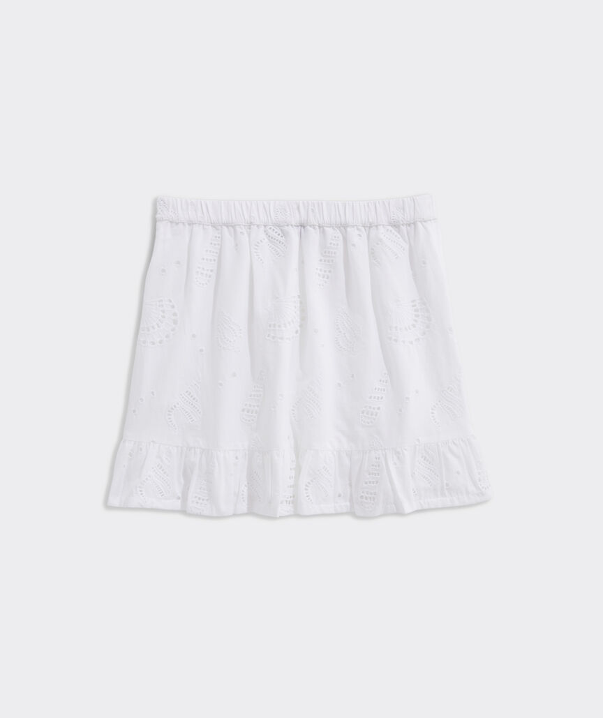 Shop Girls' Seashell Eyelet Skirt at vineyard vines