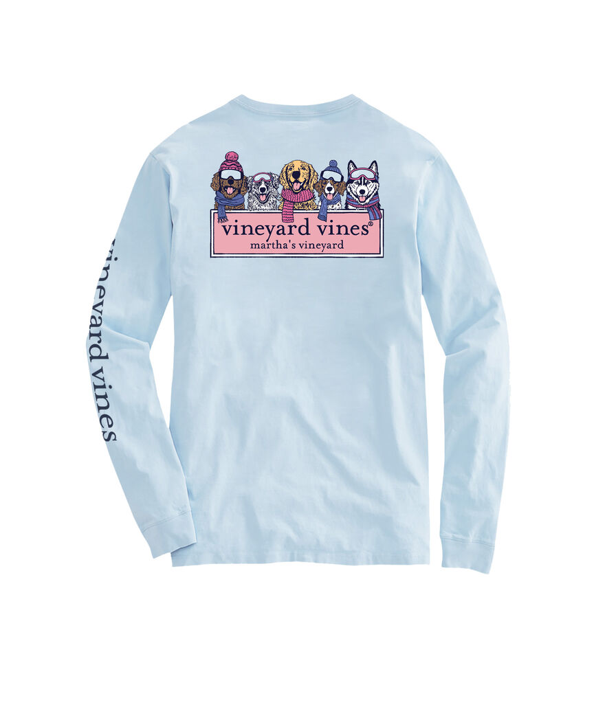 OUTLET Winter Pups Logo Box Long-Sleeve Pocket Tee