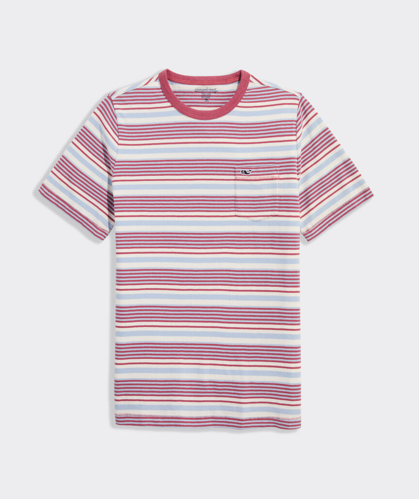 Boys' Garment-Dyed Surf Striped Pocket Tee
