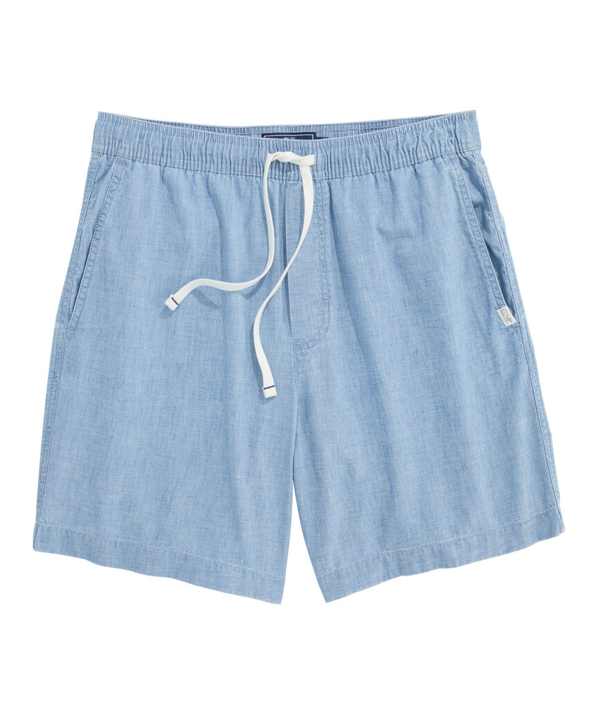 OUTLET 7 Inch Pull-On Chambray Shorts