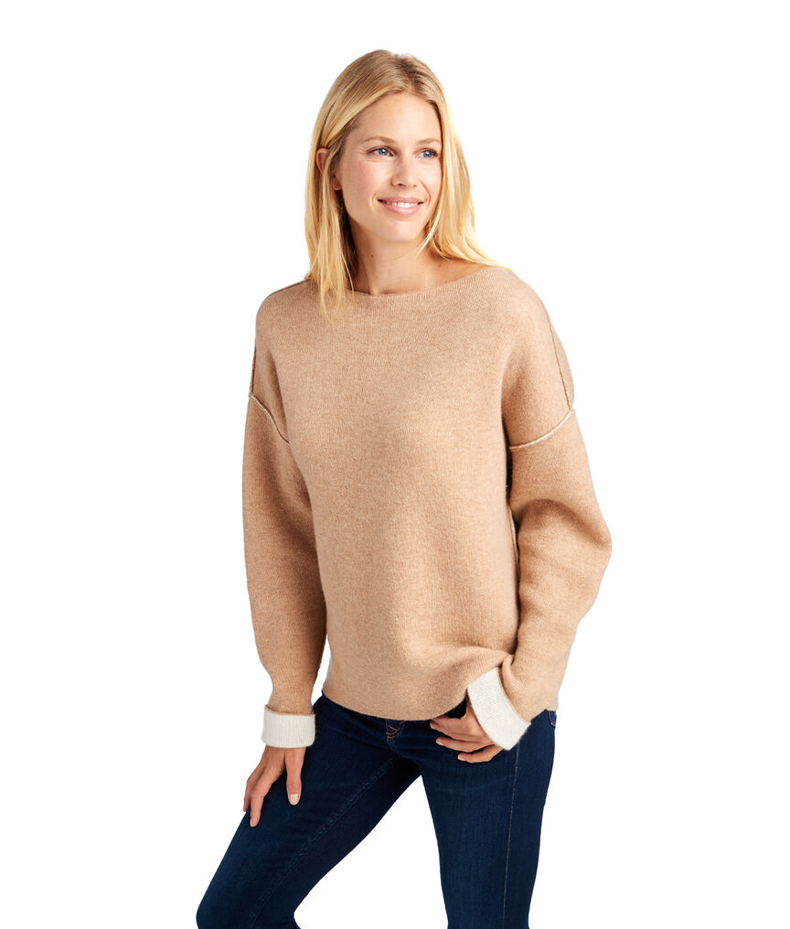 Doubleface Luxe Boat Neck Pullover