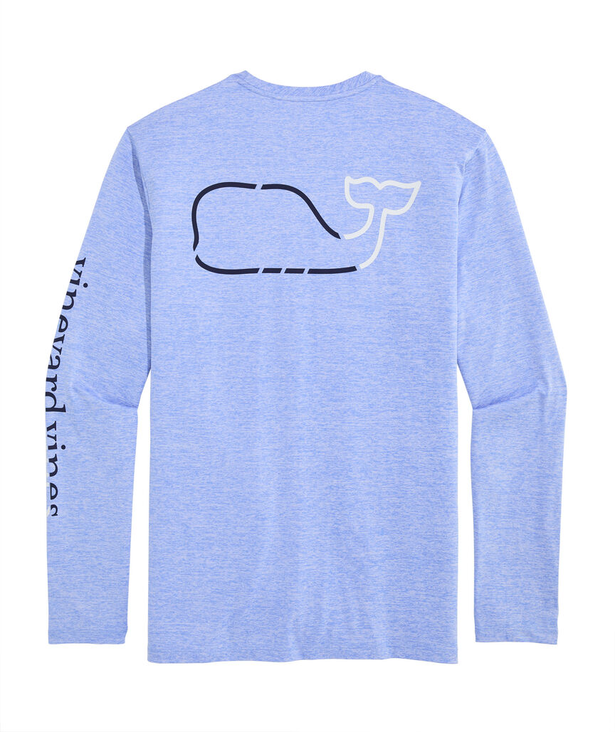 OUTLET Whale Outline Long-Sleeve Performance Tee