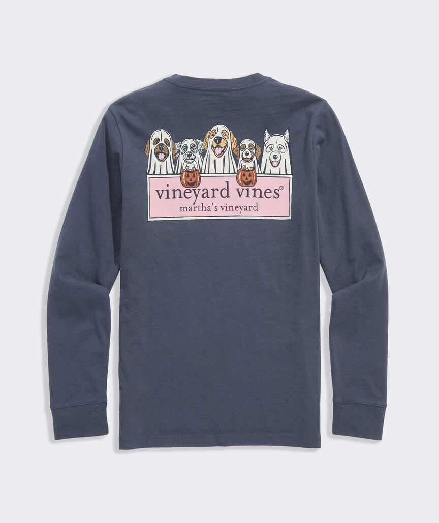 Boys' Ghost Pups Logo Box Long-Sleeve Pocket Tee