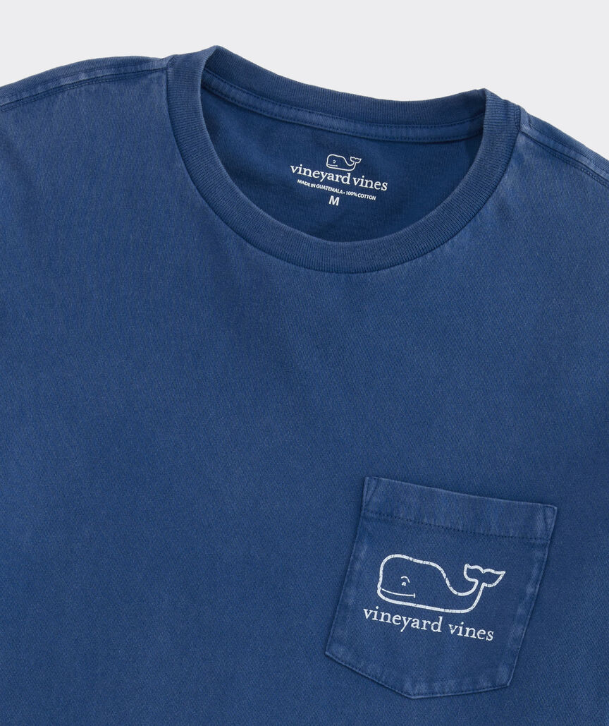 Drift-Dye Vintage Whale Long-Sleeve Pocket Tee
