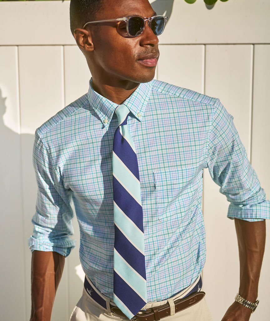 Performance Cotton Tiki Torch Plaid Shirt