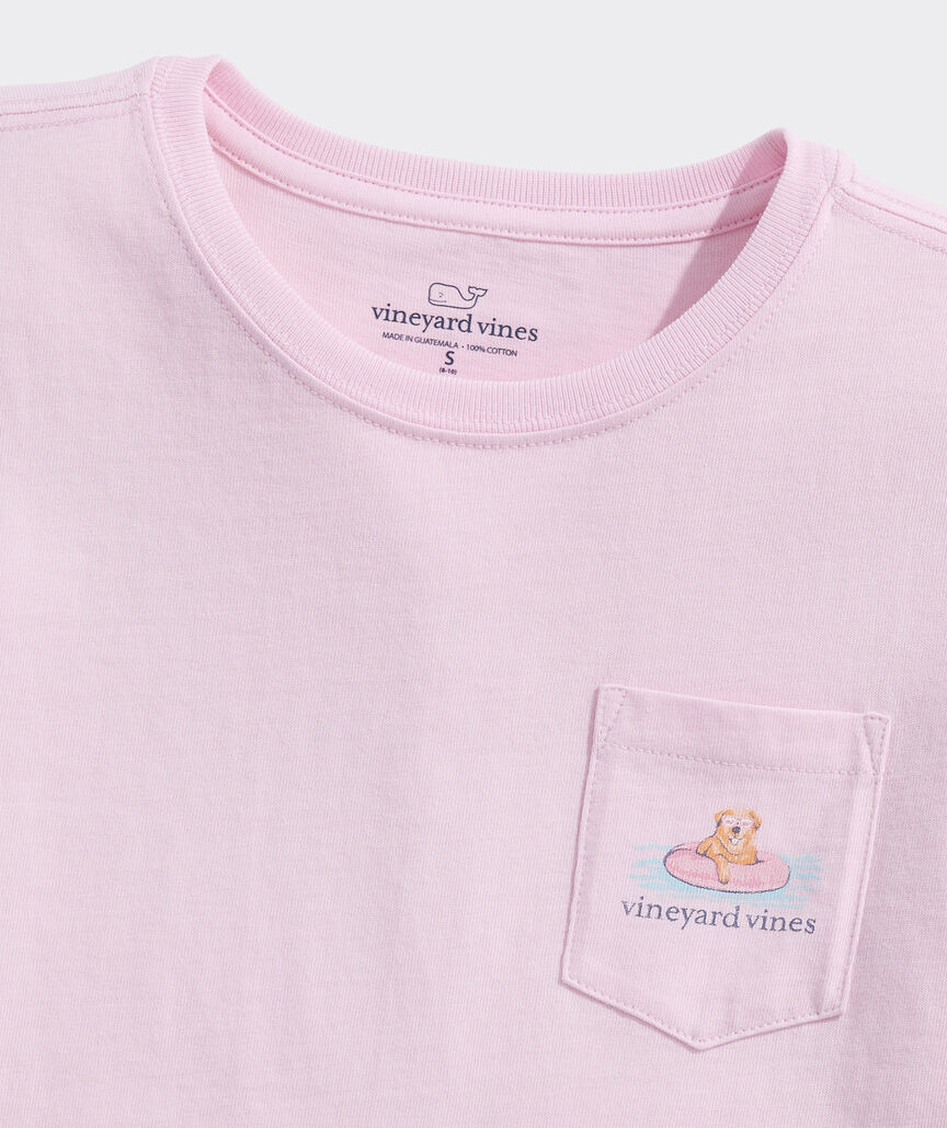 Girls' Pool Floatie Pup Short-Sleeve Pocket Tee