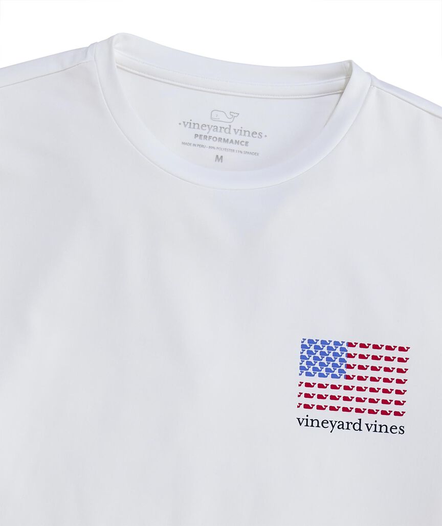OUTLET Micro Whale Flag Short-Sleeve Performance Tee