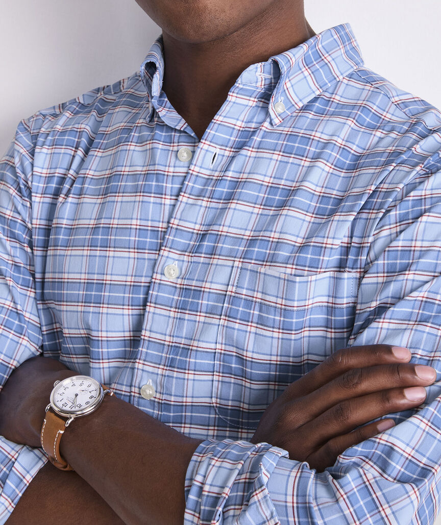 Plumeria Plaid Performance Cotton Shirt