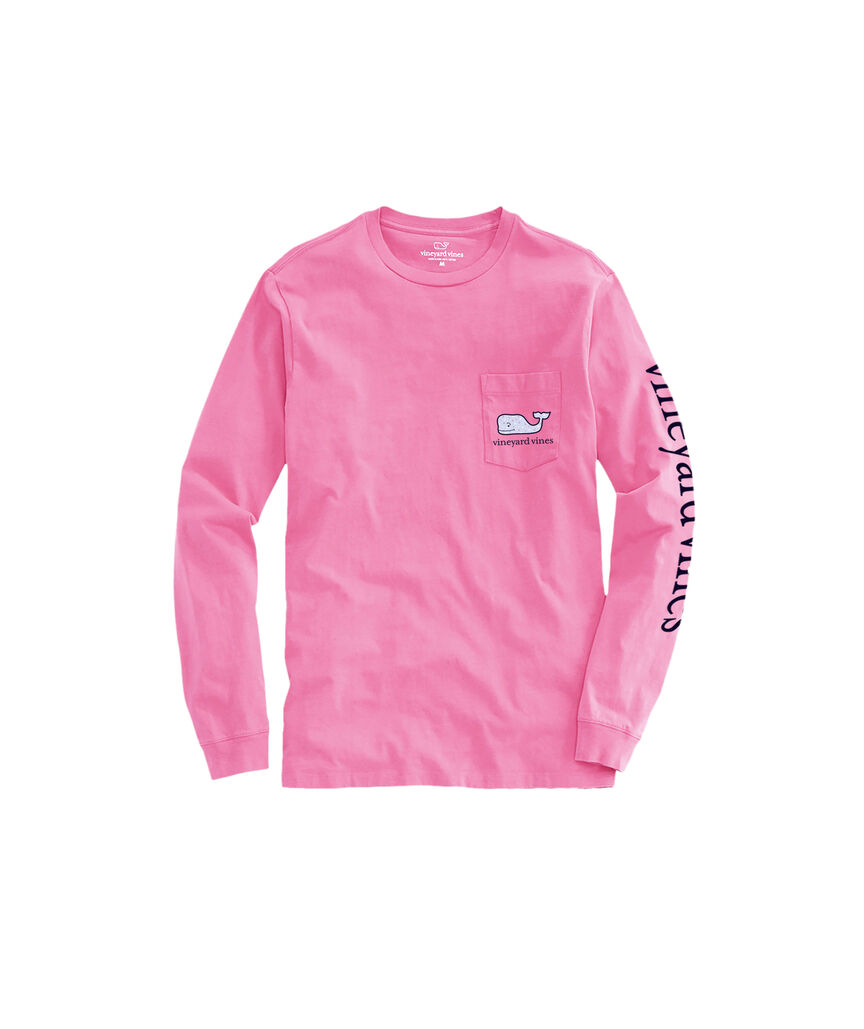 OUTLET Girls' Whales & Bows Long-Sleeve Pocket Tee