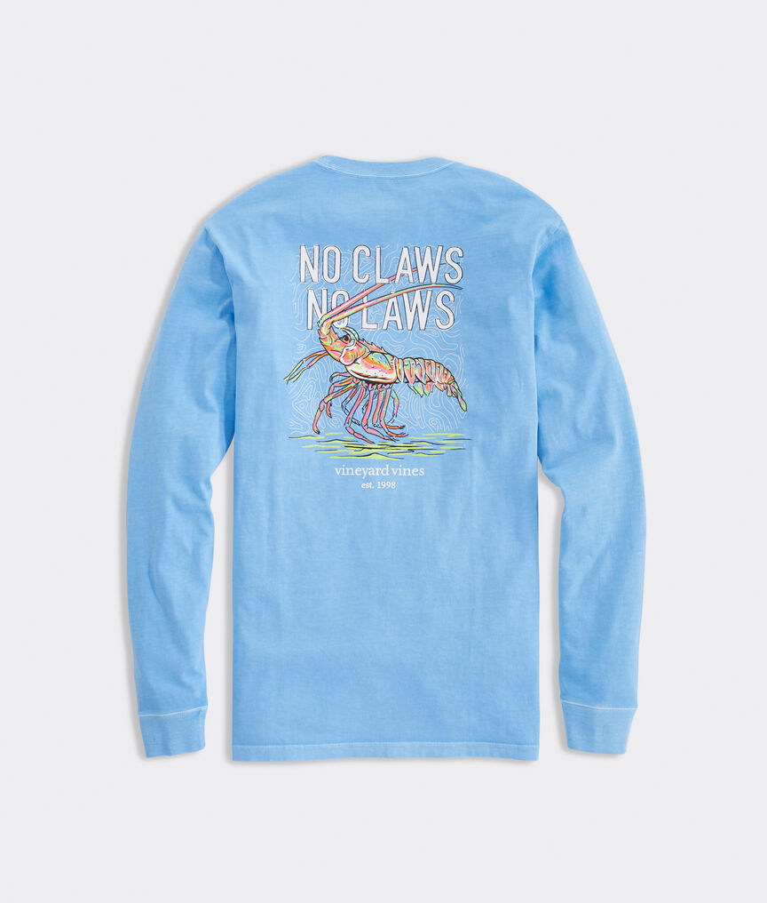 Garment-Dyed Neon Spiny Lobster Long-Sleeve Pocket Tee