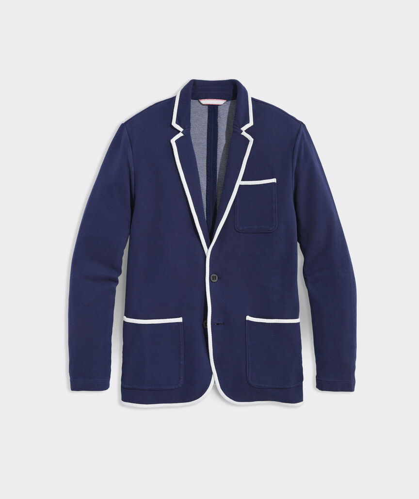 Bound Edge Pique Knit Blazer