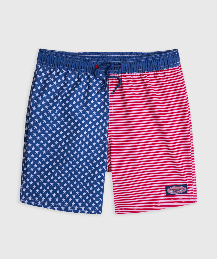 OUTLET Boys' Stars & Stripes Chappy Swim Trunks