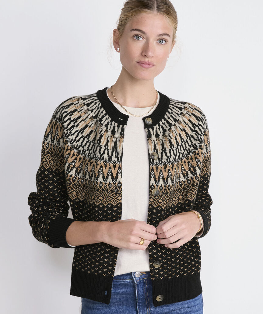 Wool Blend Fair Isle Cardigan
