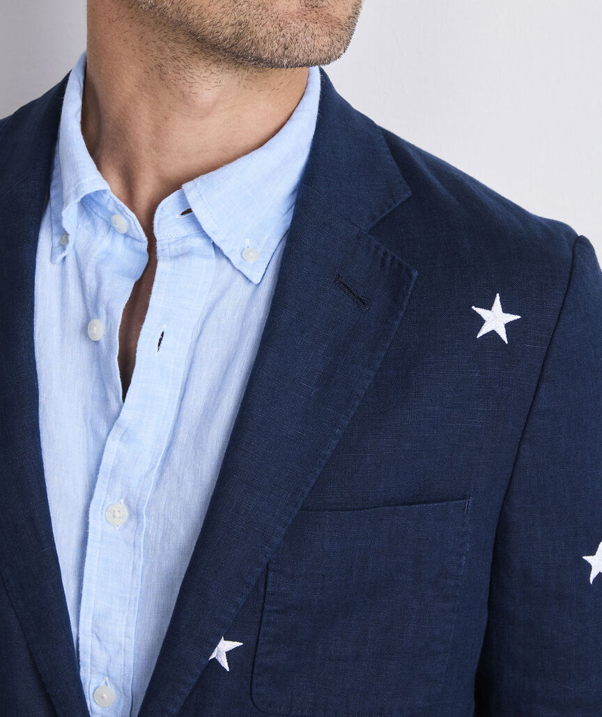 Stars & Stripes Linen Blazer