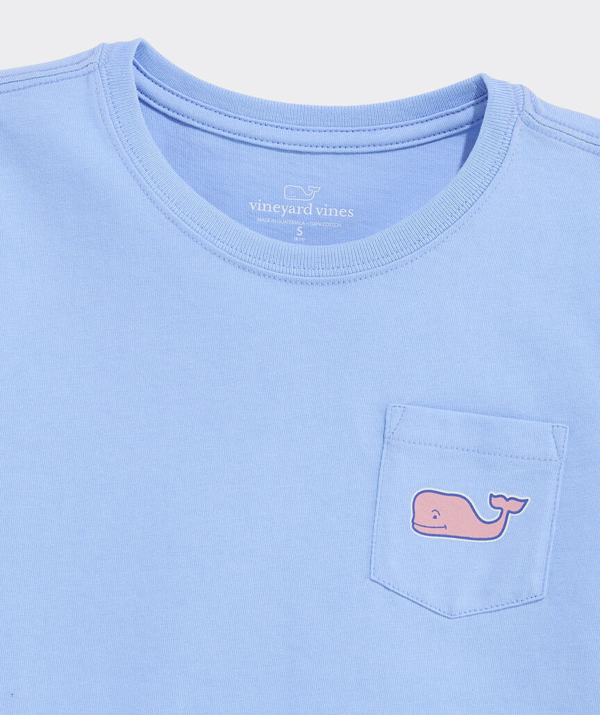 Girls' Sticker Whale Short-Sleeve Pocket Tee