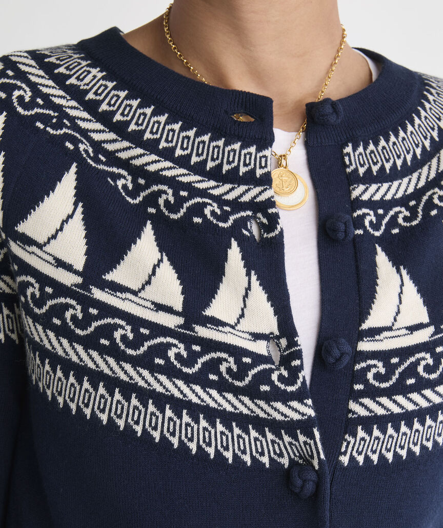 Sailboat Knot Button Cardigan