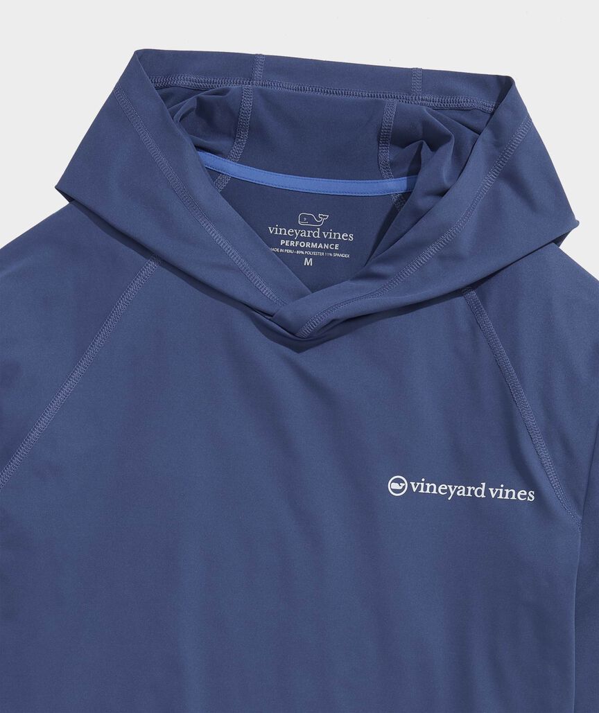 Performance Whale Dot Long-Sleeve Harbor Hoodie Tee