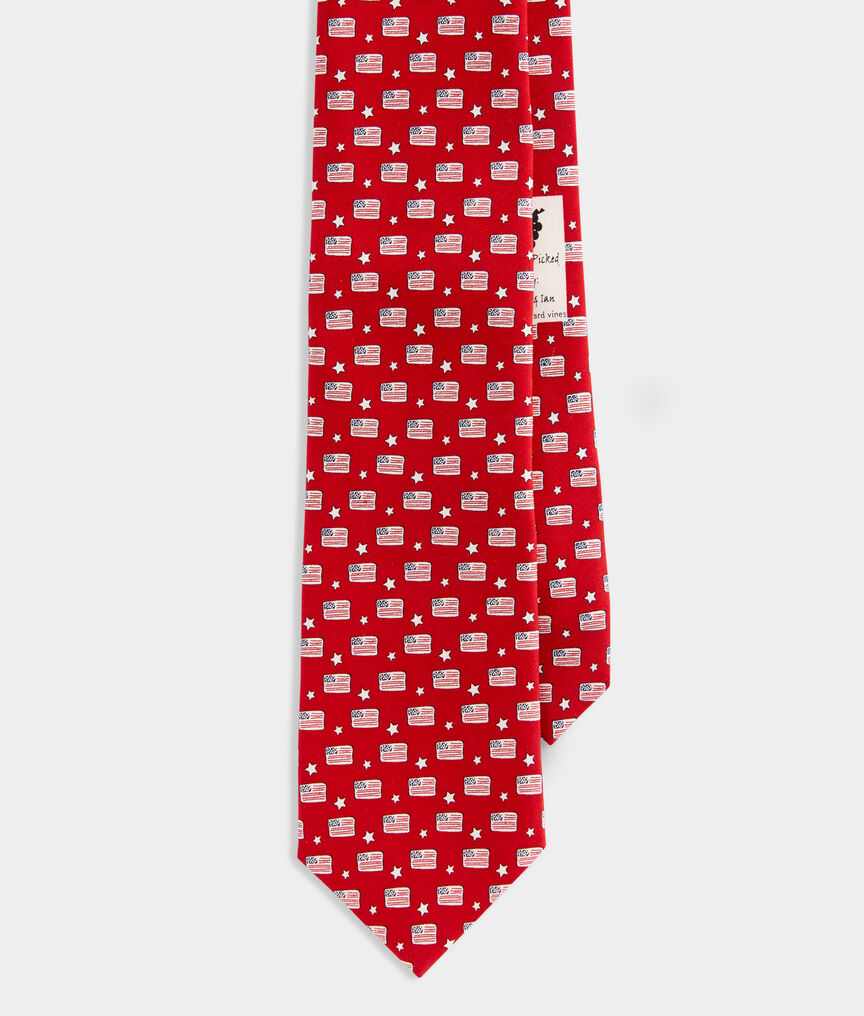Flags & Stars Silk Tie
