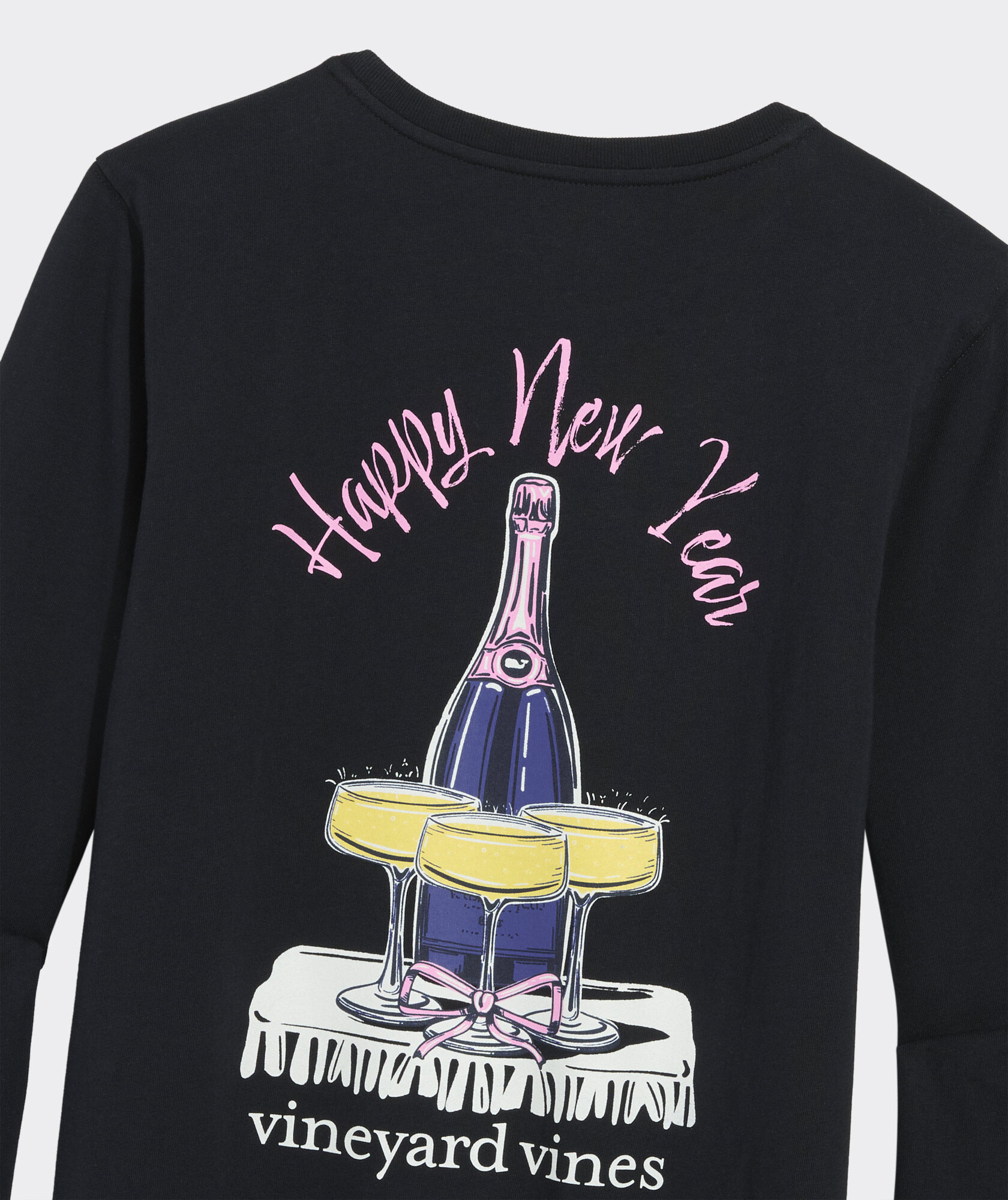Women's New Year's Eve Champagne Toast Long-Sleeve Pocket Tee
