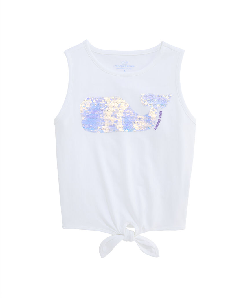 OUTLET Girls' Flip Sequin Tie-Front Top