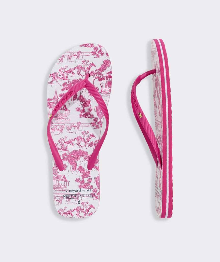 Kentucky Derby Women's Printed Flip Flops