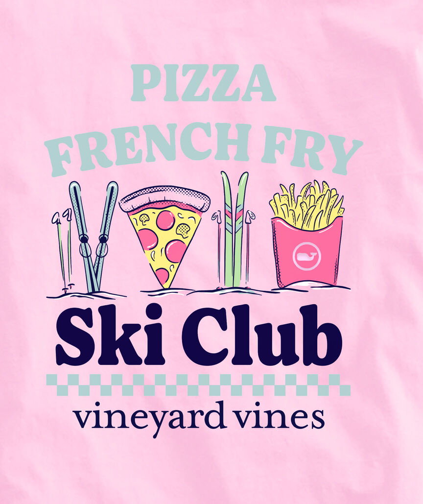 OUTLET Girls' Pizza & Fry Ski Club Long-Sleeve Pocket Tee