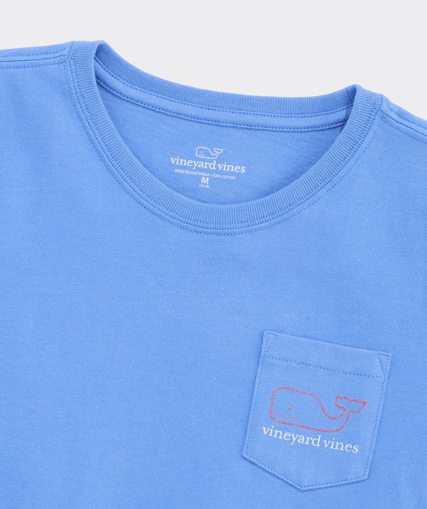 Girls' Two-Toned Vintage Whale Short-Sleeve Pocket Tee