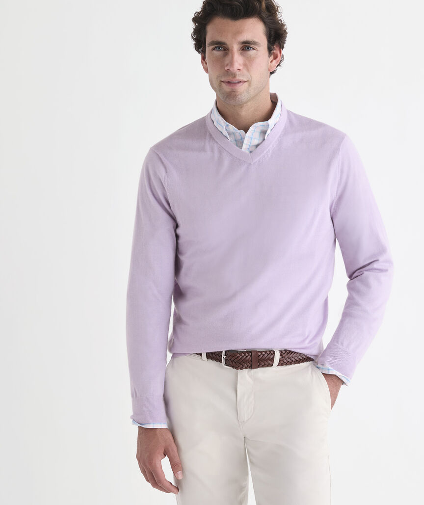 Cashmere Silk V-Neck Sweater