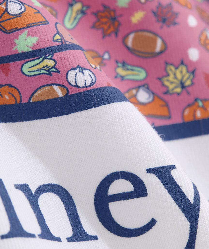 Girls' Thanksgiving Icons Whale Long-Sleeve Pocket Tee