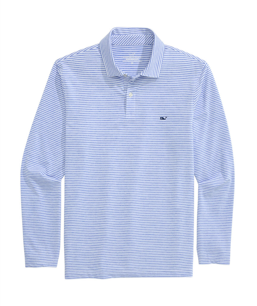 OUTLET Bradley Stripe Long-Sleeve Performance Polo