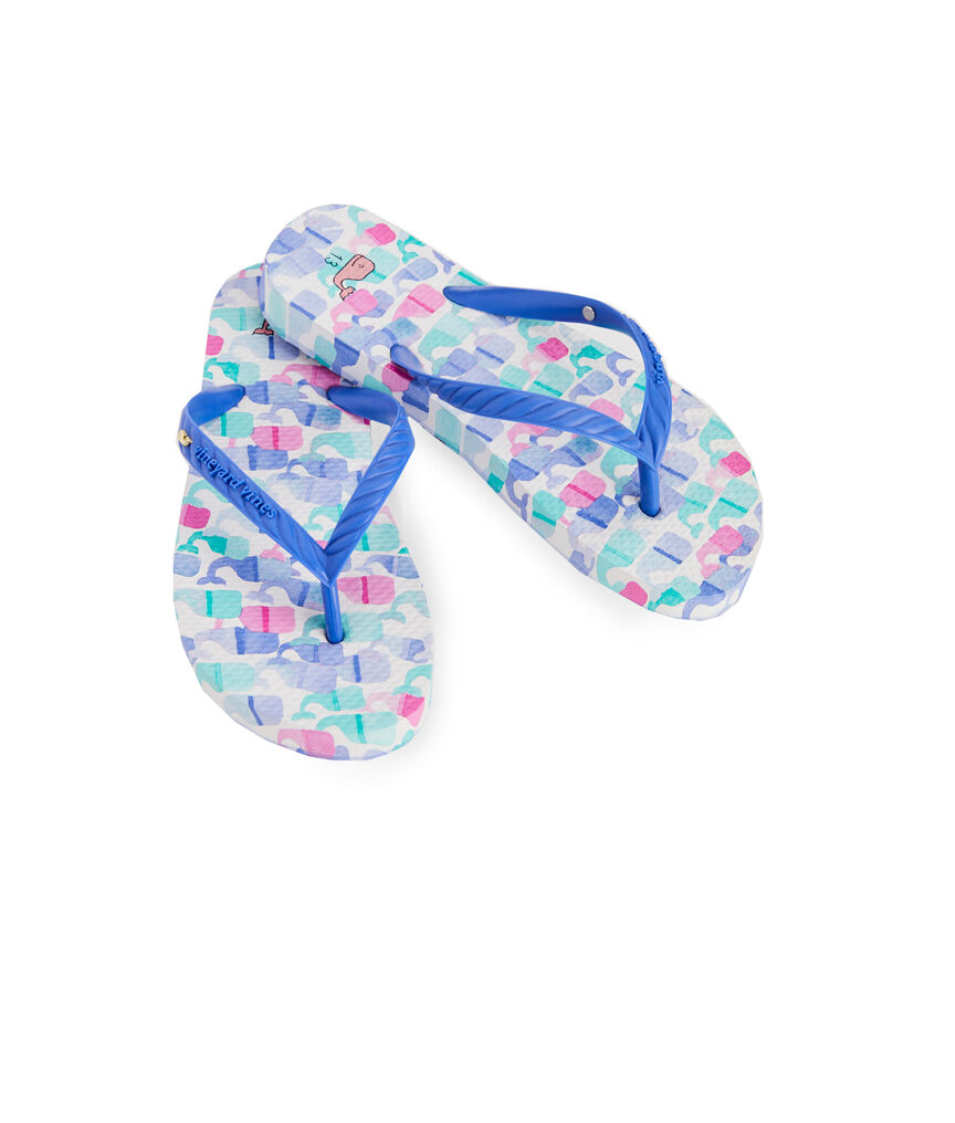 Girls Candy Whale Printed Flip Flops
