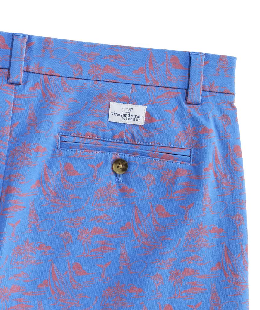 OUTLET 7 Inch Island Bungalow Printed Stretch Breaker Shorts