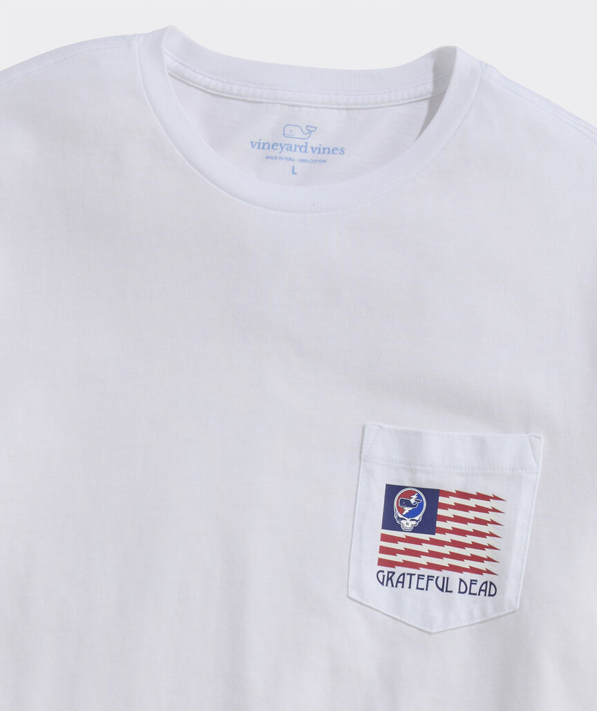Grateful Dead x vineyard vines USA Flag Long-Sleeve Pocket Tee