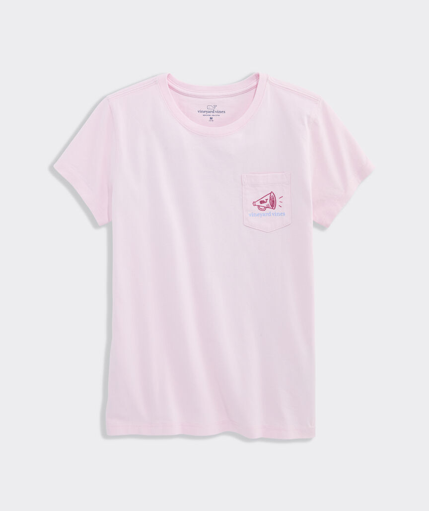 Girls' Stacked Cheer Text Short-Sleeve Pocket Tee