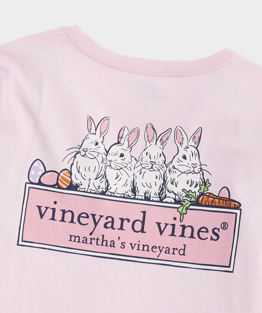 Girls' Bunny Logo Box Long-Sleeve Pocket Tee