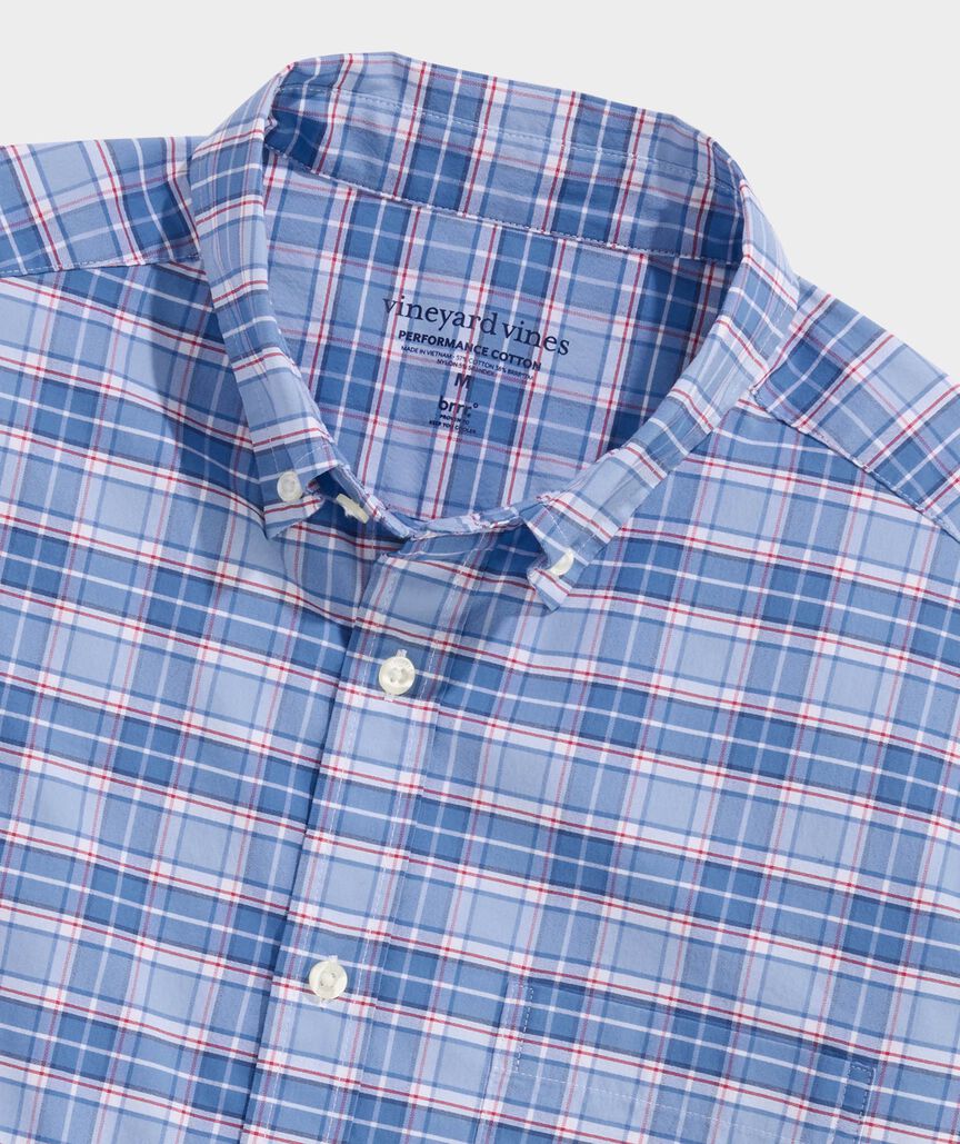 Plumeria Plaid Performance Cotton Shirt