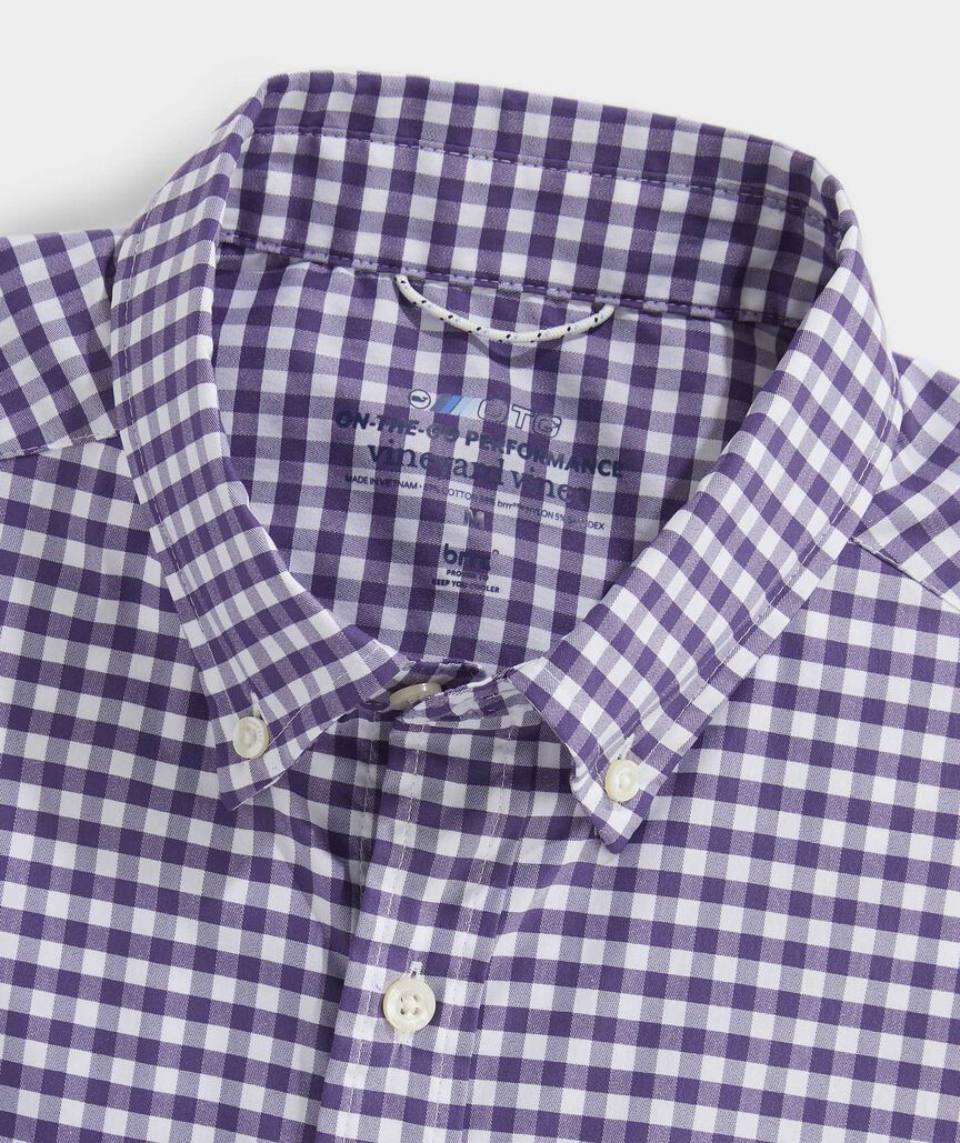 Clemson University On-The-Go brrrº Gingham Shirt