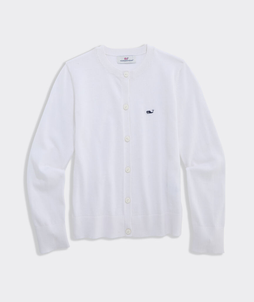 Girls' Cotton Heritage Logo Cardigan