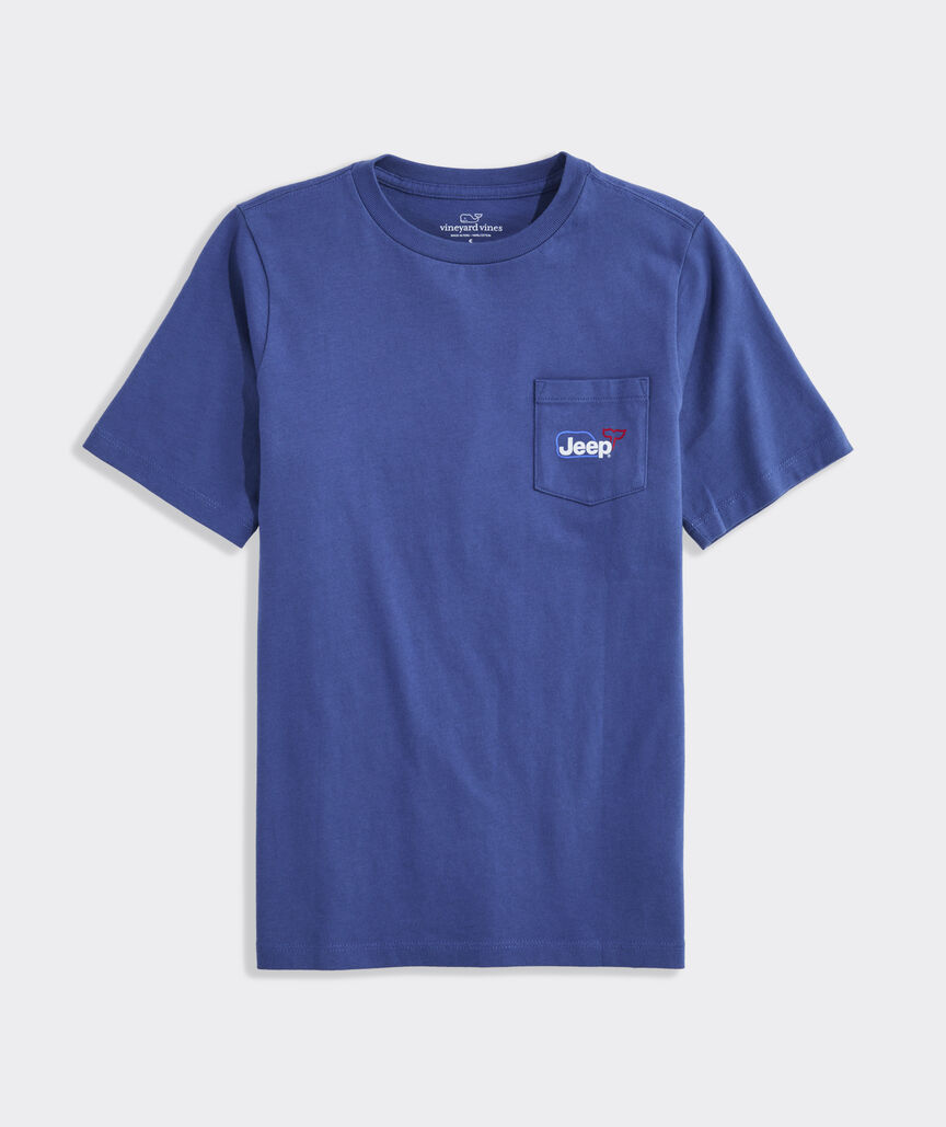 Jeep Collection Boys' Whale Short-Sleeve Pocket Tee