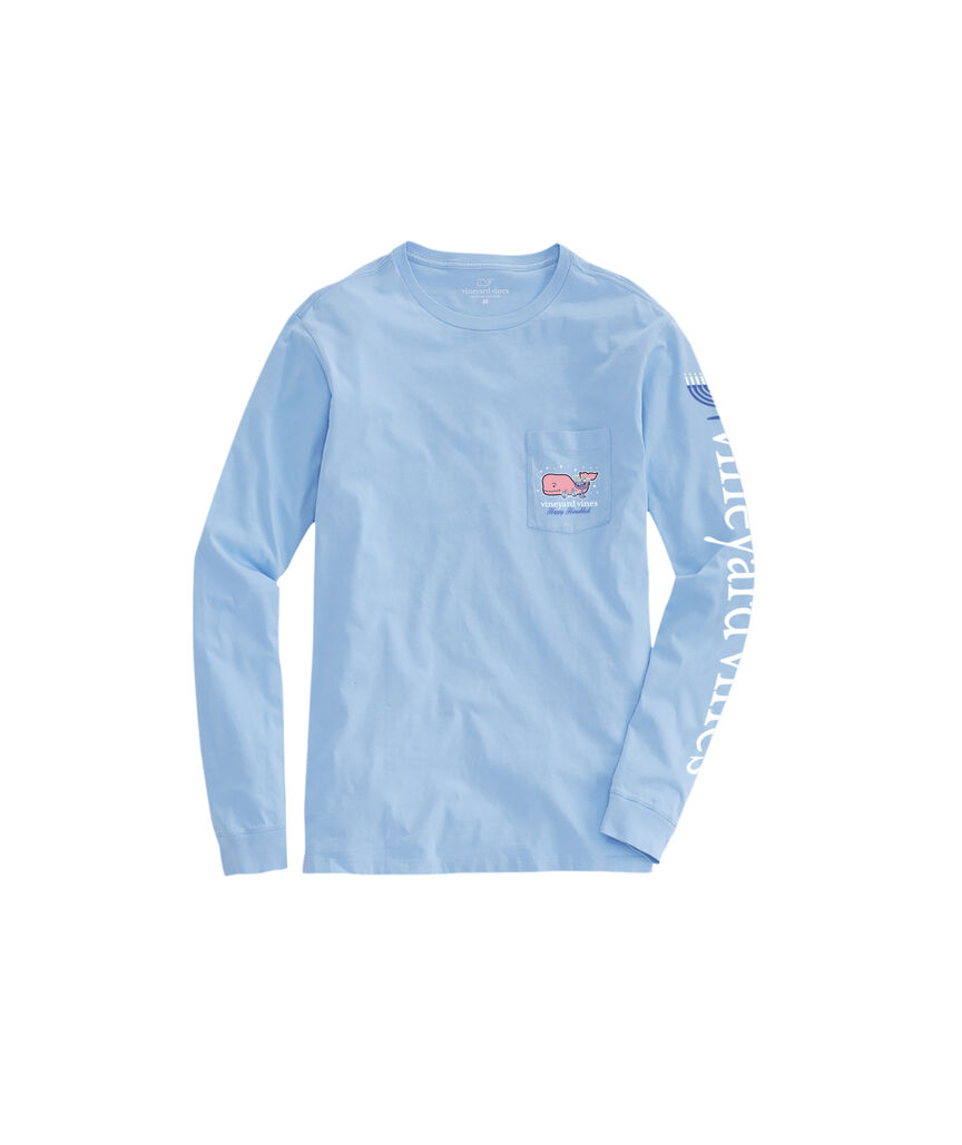 OUTLET Hanukkah Whale Long-Sleeve Pocket Tee