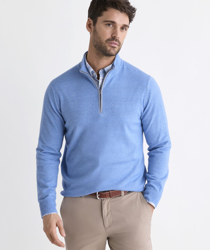 Cashmere Linen Quarter Zip