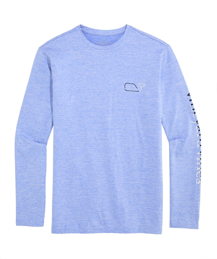 OUTLET Whale Outline Long-Sleeve Performance Tee