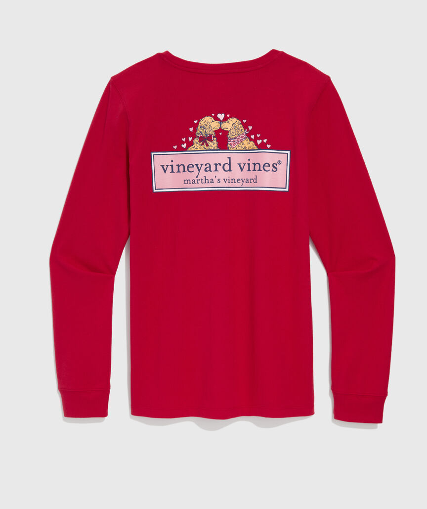 Women's Pups In Love Logo Box Long-Sleeve Pocket Tee